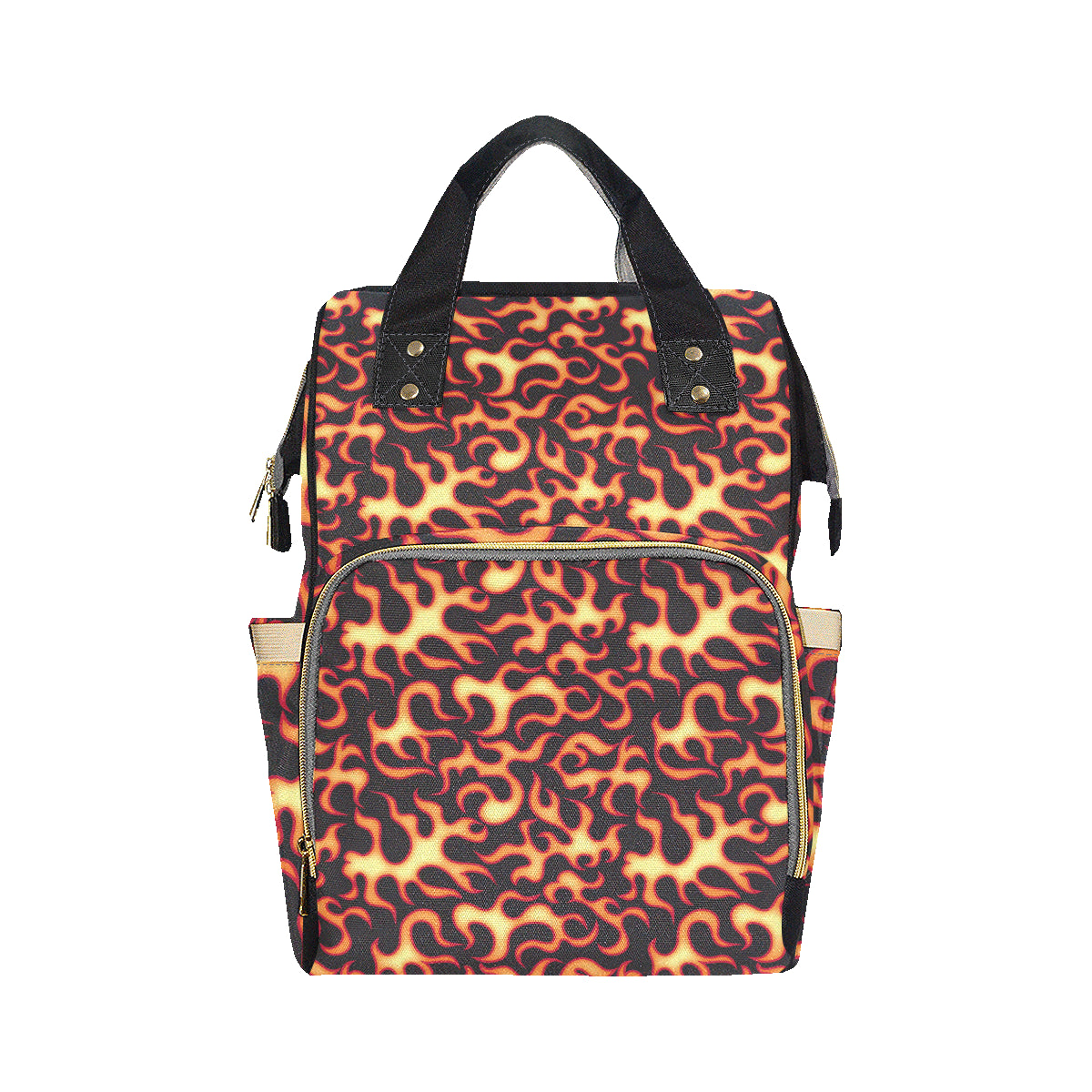Flame Fire Themed Print Diaper Bag Backpack