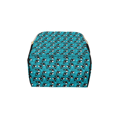 Whale Sea Design Themed Print Diaper Bag Backpack