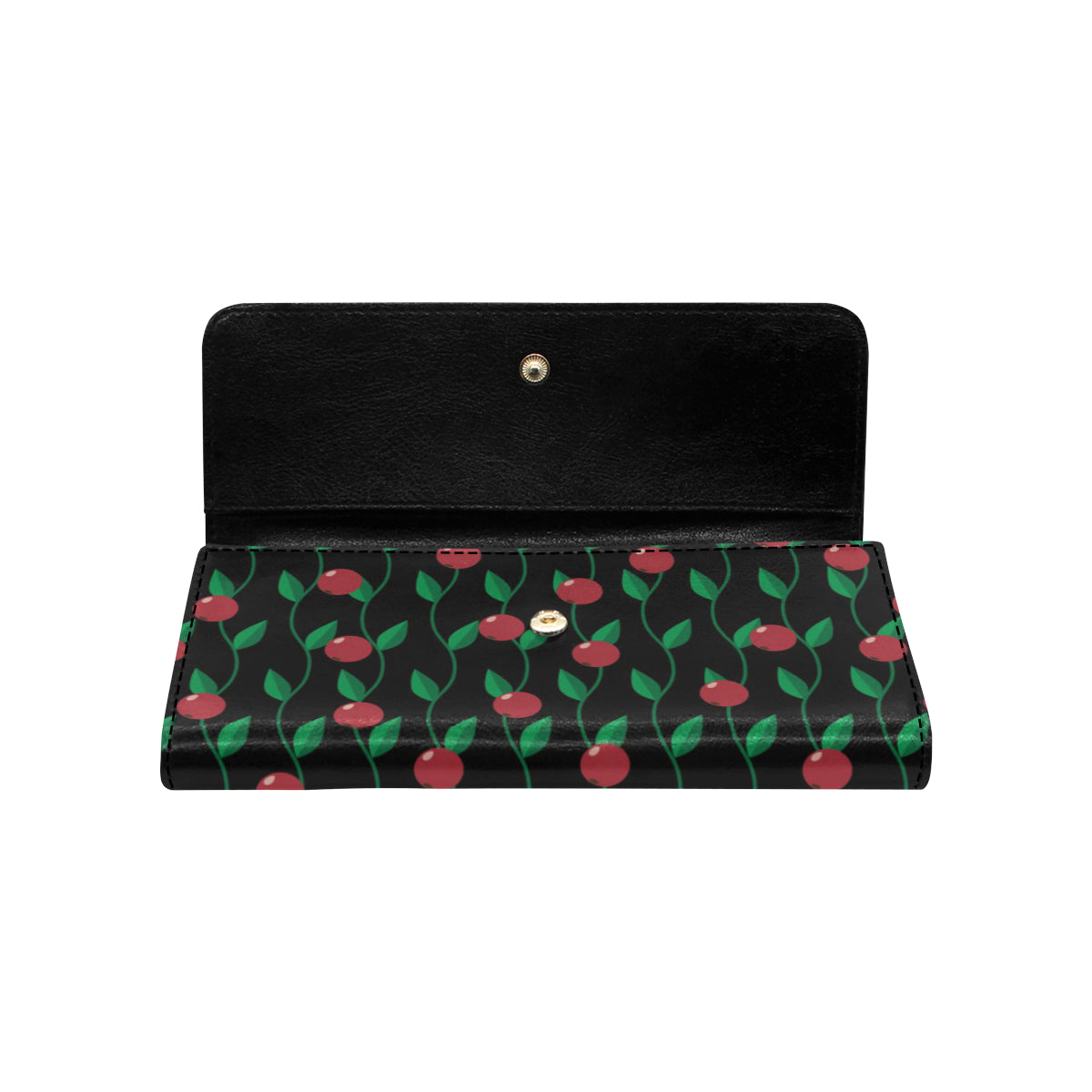 Cranberry Pattern Print Design CB01 Women's Trifold Wallet