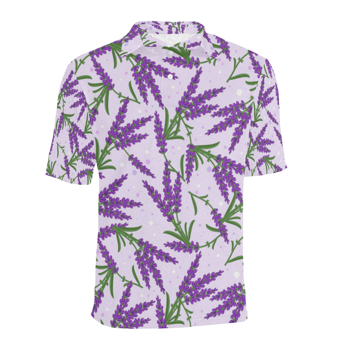 Lavender Pattern Print Design LV02 Men Polo Shirt