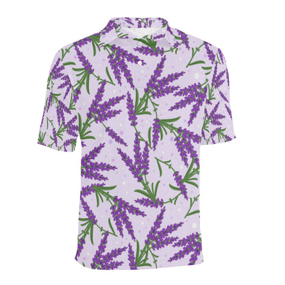 Lavender Pattern Print Design LV02 Men Polo Shirt