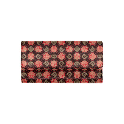 Celtic Pattern Print Design 02 Women's Trifold Wallet