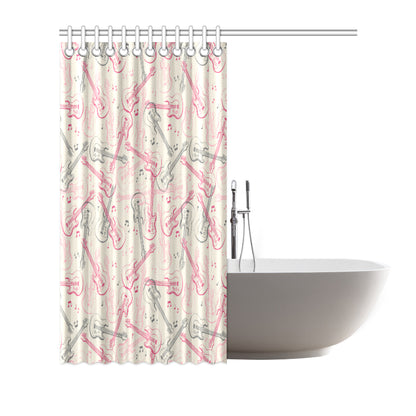 Bass Guitar Pattern Print Design 02 Shower Curtain