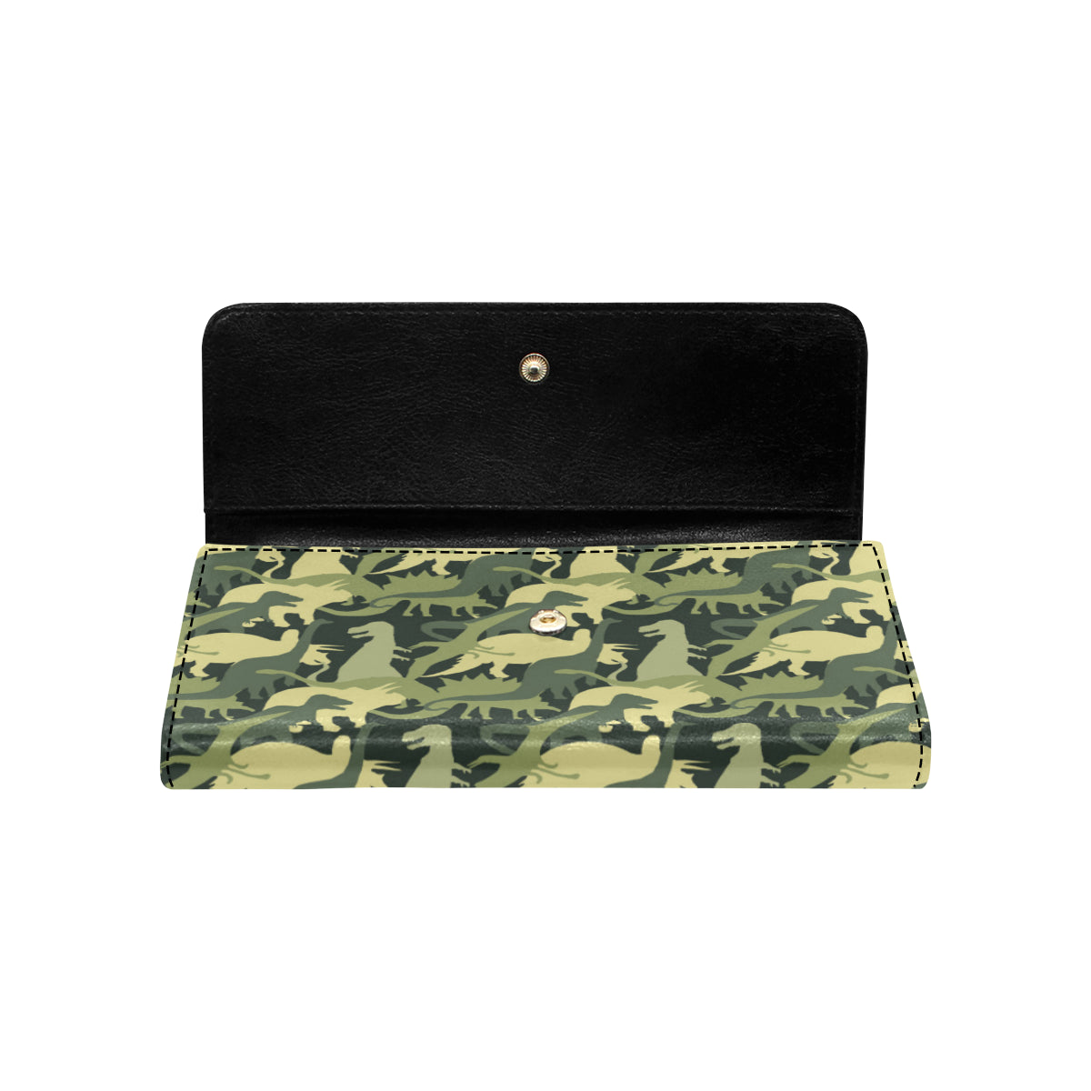 Camouflage Dinosaur Pattern Print Design 03 Women's Trifold Wallet