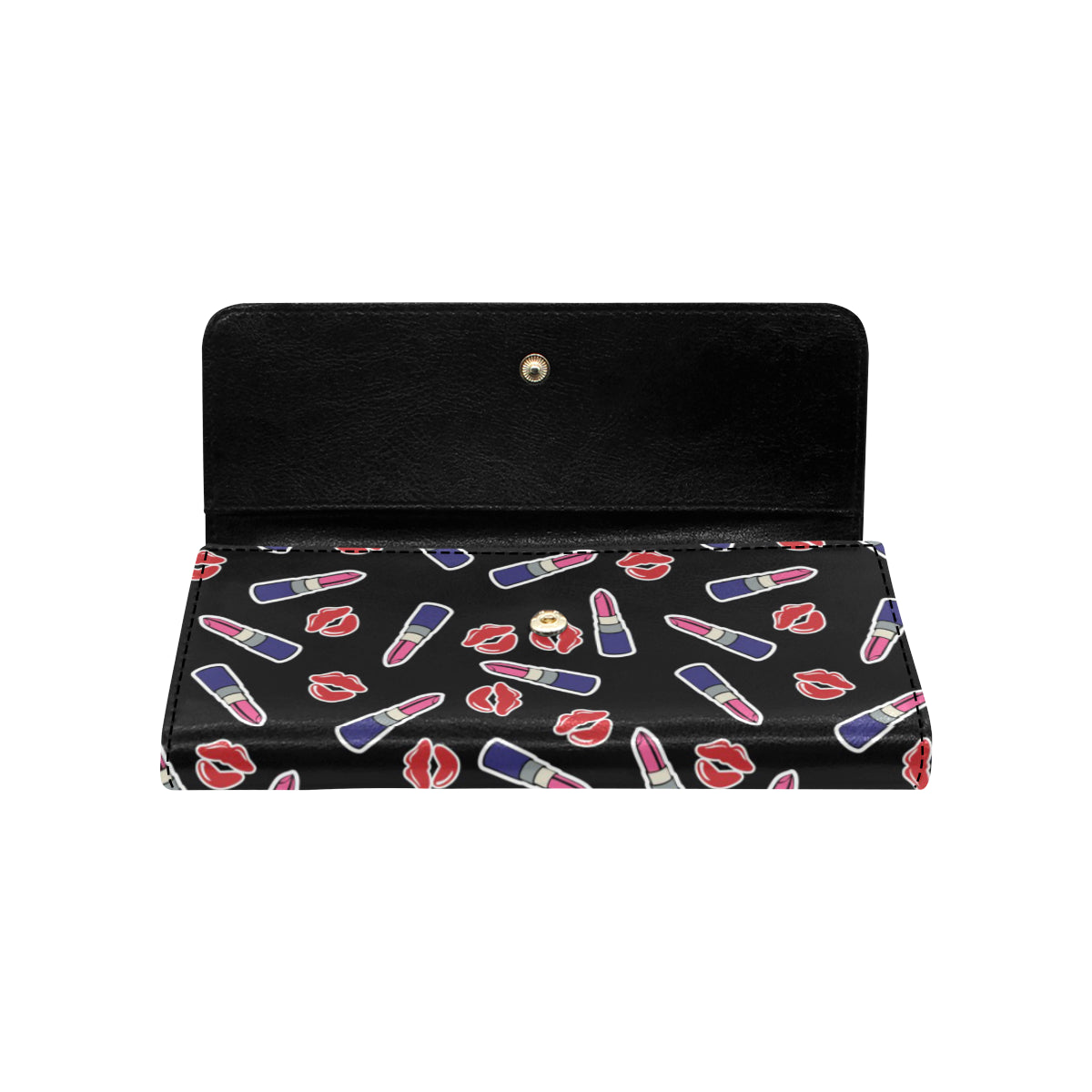 Lipstick Pattern Print Design LT01 Women's Trifold Wallet