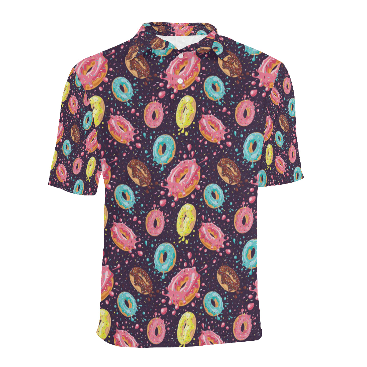 Donut Pattern Print Design DN03 Men Polo Shirt