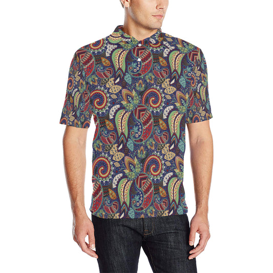 Paisley Boho Pattern Print Design A03 Men Polo Shirt