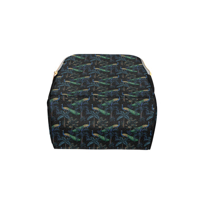 Rainforest Peacock Pattern Print Design A04 Diaper Bag Backpack