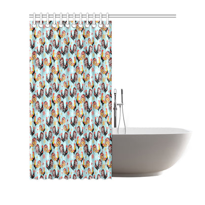 Rooster Themed Design Shower Curtain