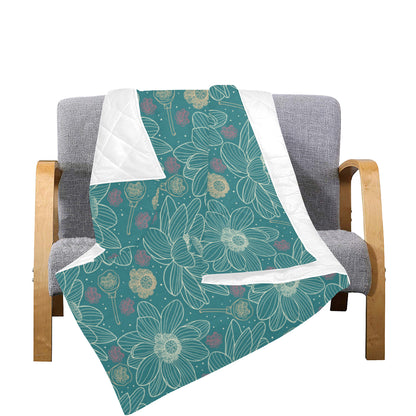 Lotus Pattern Print Design 01 Premium Quilt