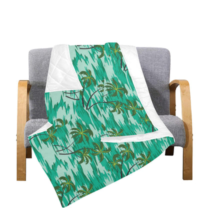Palm Tree Pattern Print Design A01 Premium Quilt