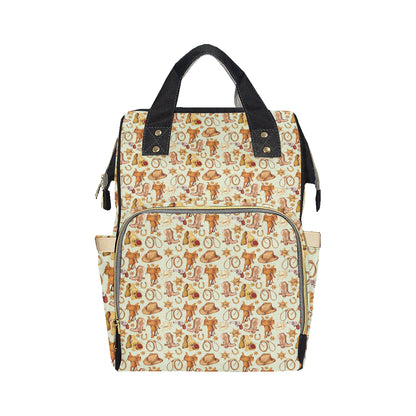 Western Cowboy Design Pattern Diaper Bag Backpack