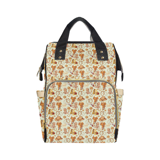 Western Cowboy Design Pattern Diaper Bag Backpack