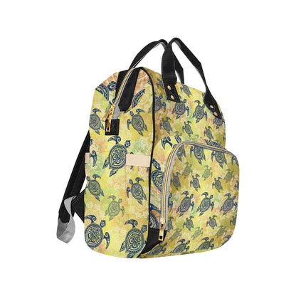 Hawaiian Turtle Tribal Design Print Diaper Bag Backpack