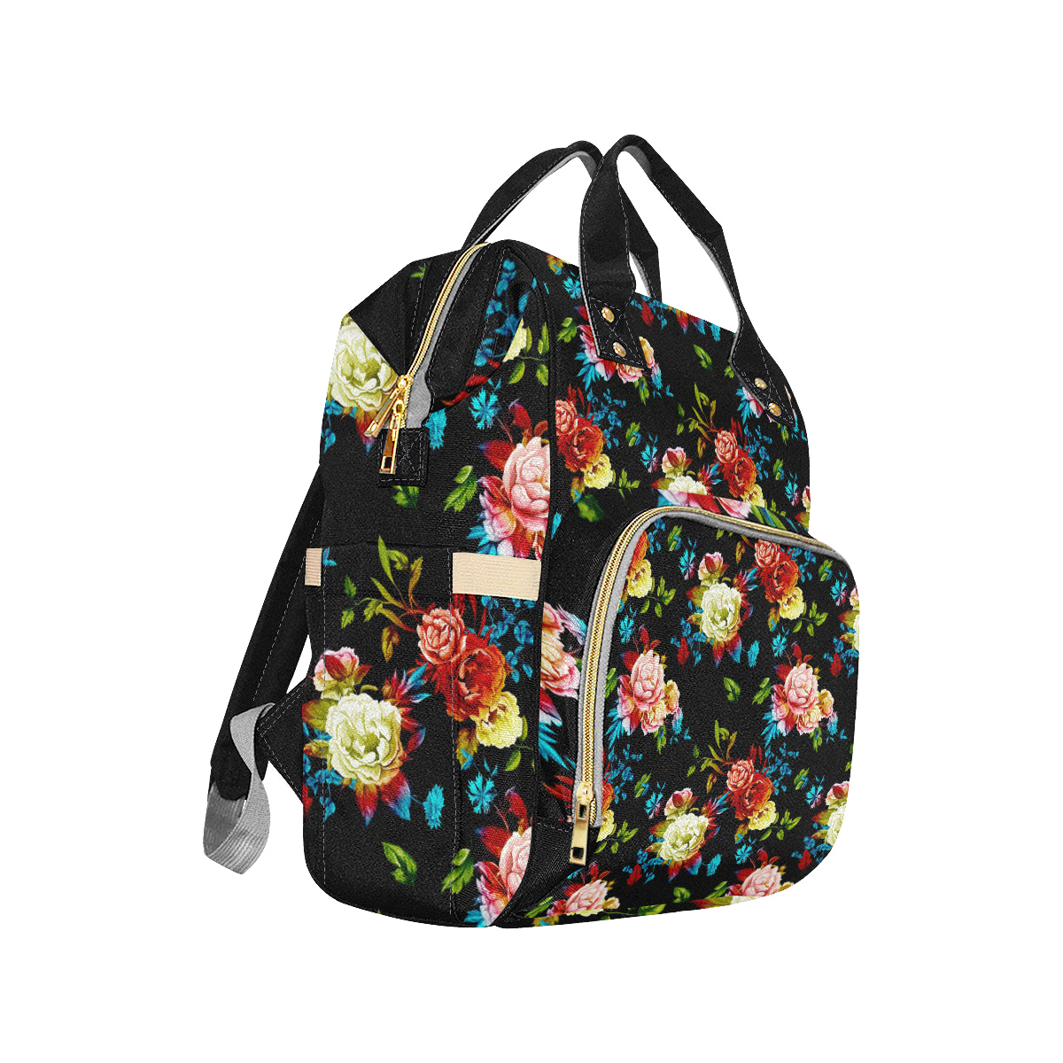 Peony Pattern Print Design PE07 Diaper Bag Backpack