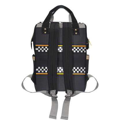 Checkered Flag Yellow Line Style Diaper Bag Backpack