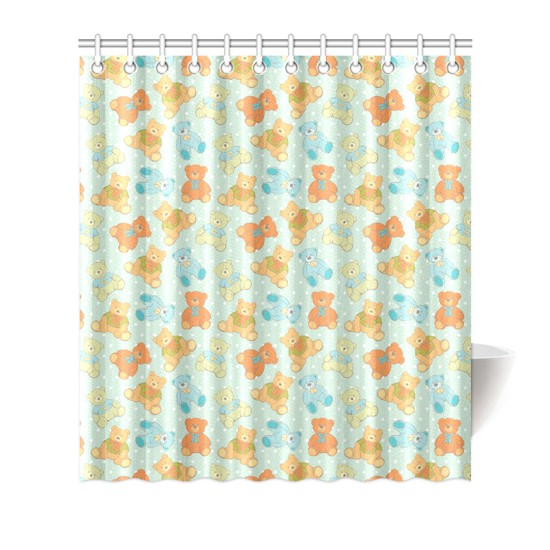 Bear Pattern Print Design 02 Shower Curtain