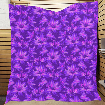 Amaryllis Pattern Print Design AL03 Premium Quilt