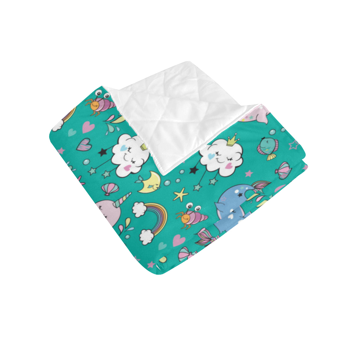 Narwhal Pattern Print Design 04 Premium Quilt