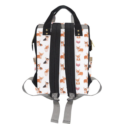 Cardigan Welsh Corgis Pattern Print Design 02 Diaper Bag Backpack