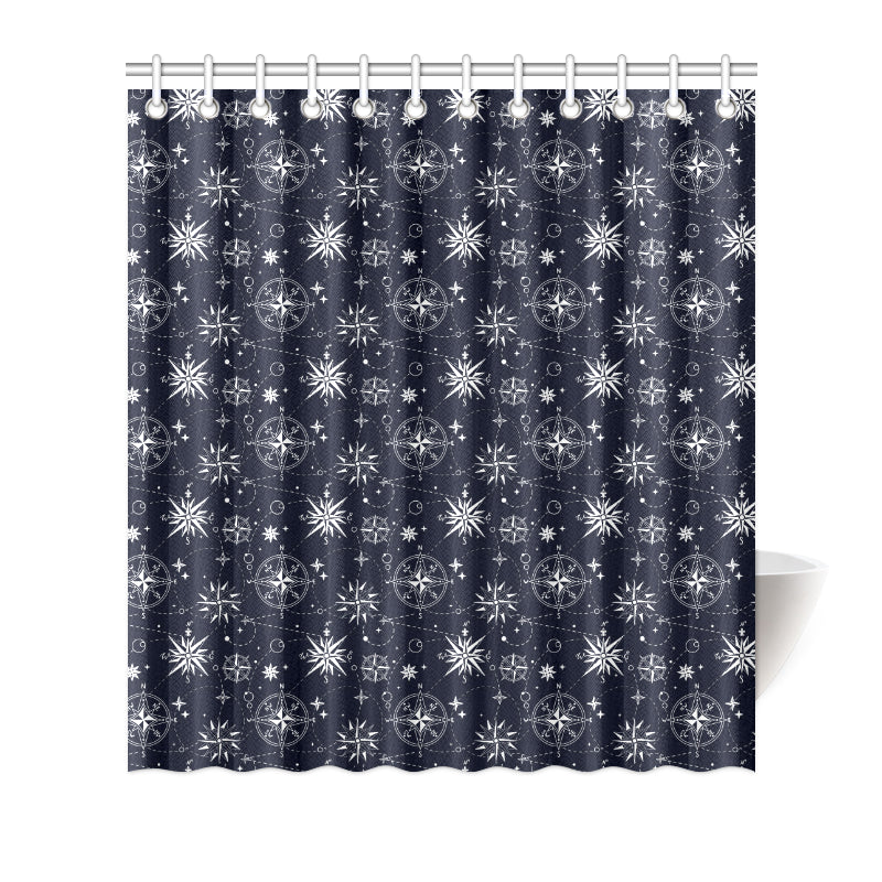 Nautical Sky Design Themed Print Shower Curtain