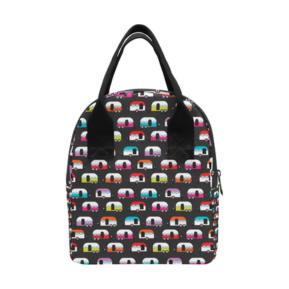 Camper Caravan Pattern Insulated Lunch Bag