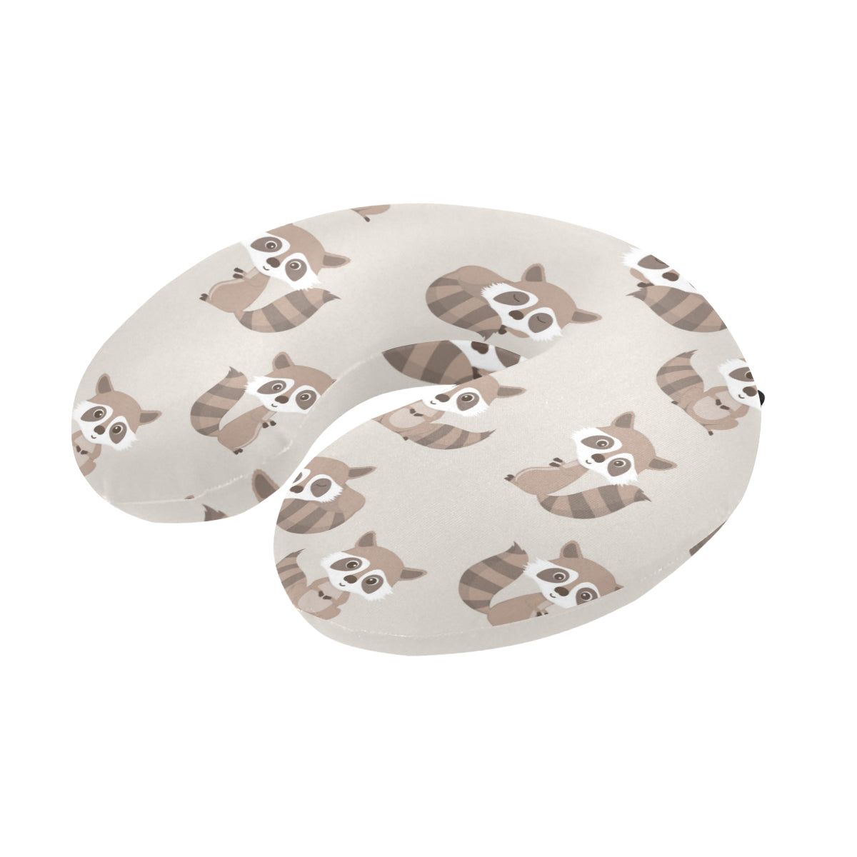 Raccoon Pattern Print Design A05 U-Shaped Travel Neck Pillow