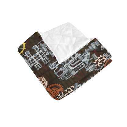 Mechanic Pattern Print Design 04 Premium Quilt