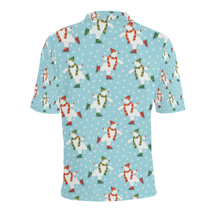 Polar Bear Pattern Print Design PB07 Men Polo Shirt