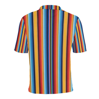Mexican Blanket Stripe Print Pattern Men Polo Shirt