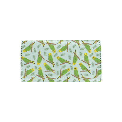 Budgerigar Pattern Print Design 04 Women's Trifold Wallet