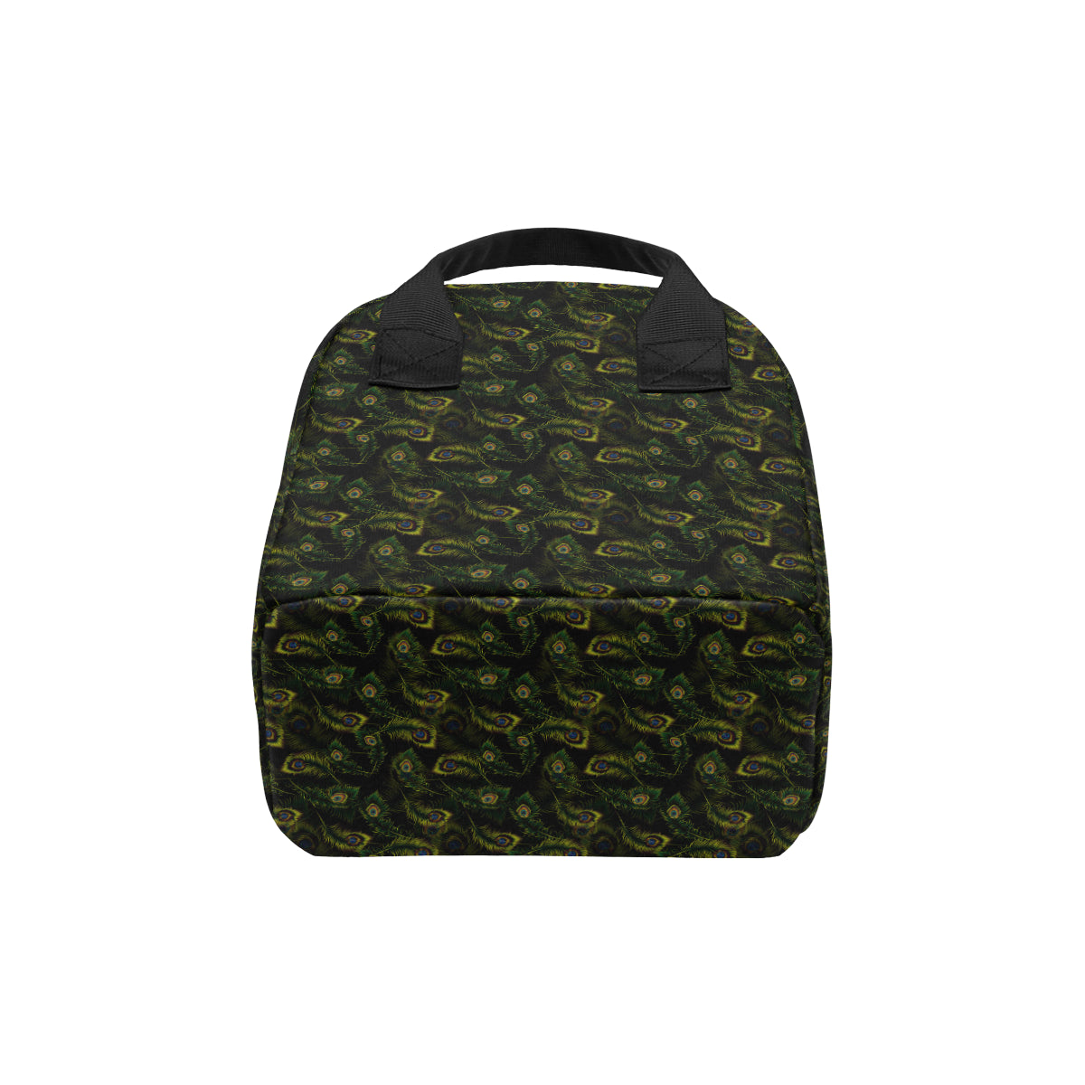 Peacock Feather Pattern Design Print Insulated Lunch Bag
