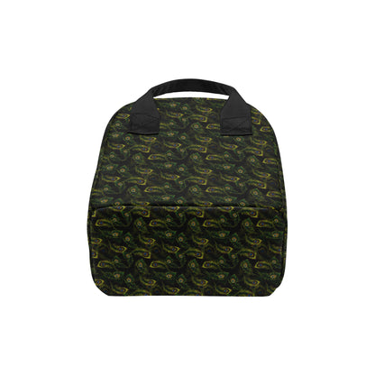 Peacock Feather Pattern Design Print Insulated Lunch Bag