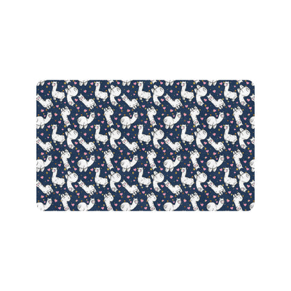 Alpaca Heart Star Design Themed Print Rubber Doormat