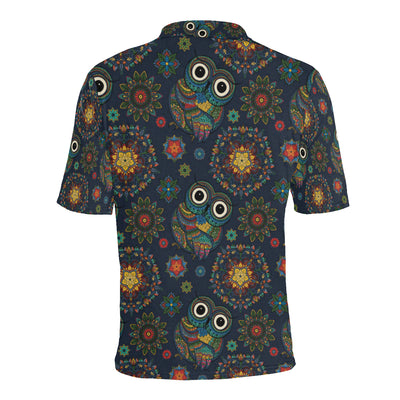 Owl Boho Style Pattern Print Design A04 Men Polo Shirt