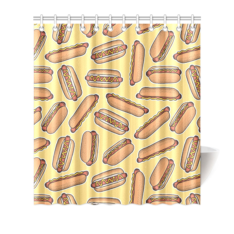 Hot Dog Pattern Print Design 01 Shower Curtain