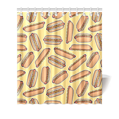 Hot Dog Pattern Print Design 01 Shower Curtain