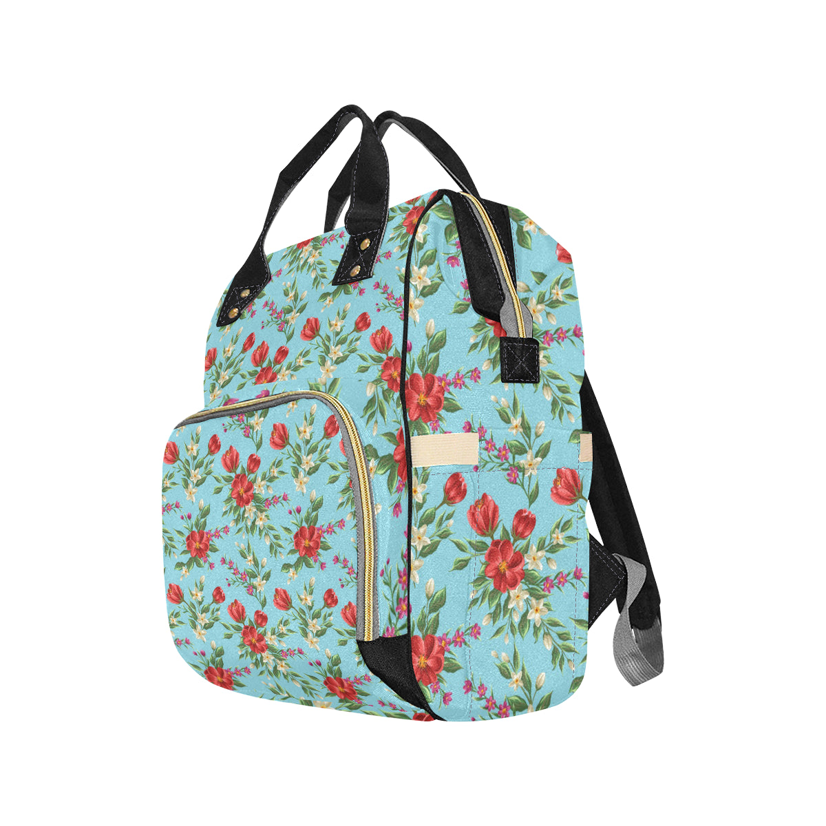 Summer Floral Pattern Print Design SF011 Diaper Bag Backpack