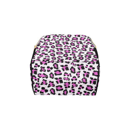 Leopard Pink Skin Print Diaper Bag Backpack