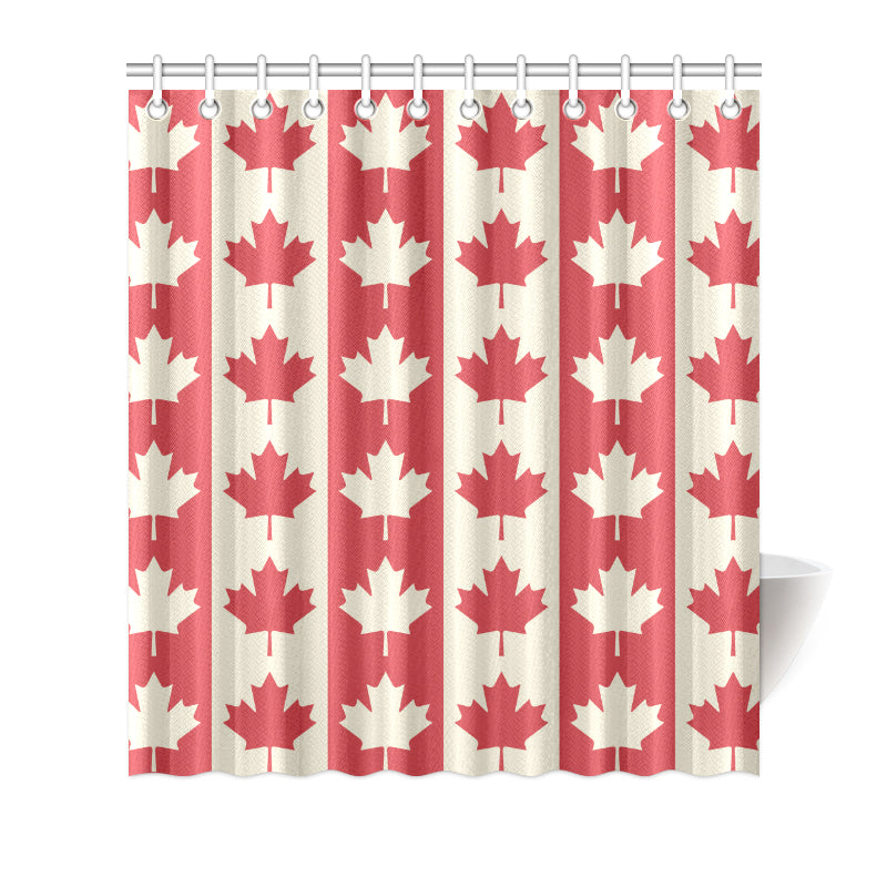 Maple Leaf Pattern Print Design 02 Shower Curtain