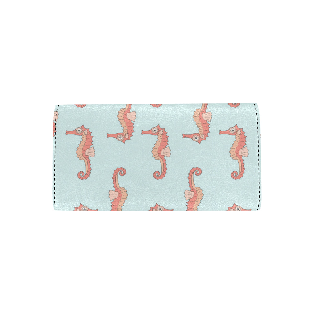 SeaHorse Pattern Print Design 01 Women's Trifold Wallet