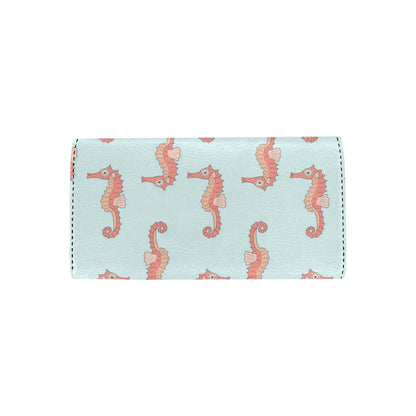 SeaHorse Pattern Print Design 01 Women's Trifold Wallet