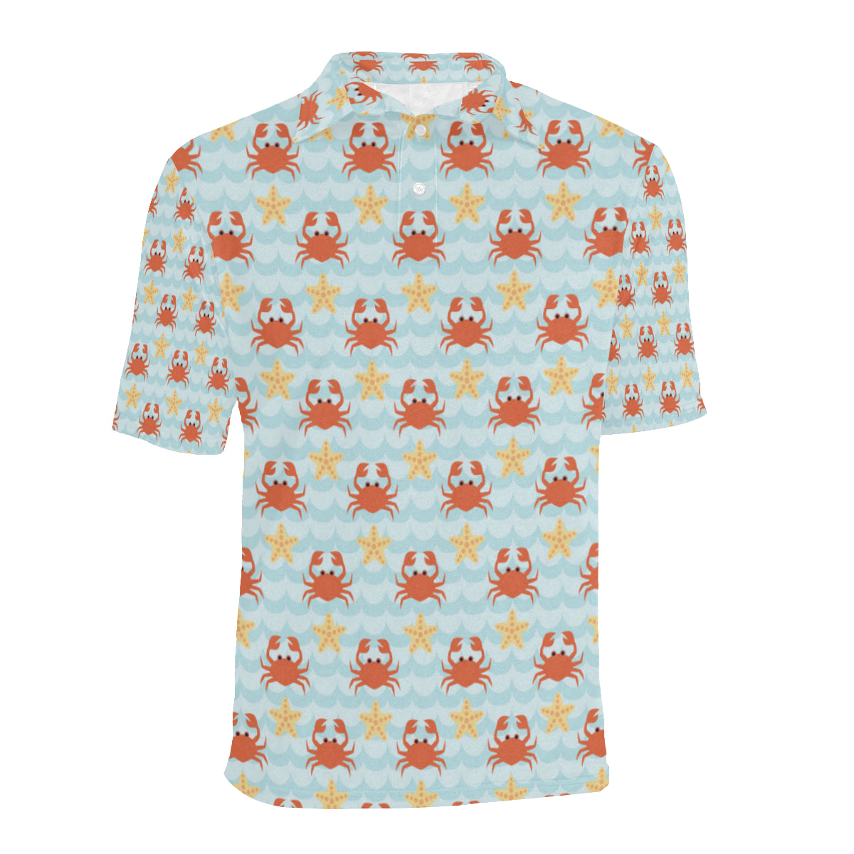 Crab Pattern Print Design 03 Men Polo Shirt