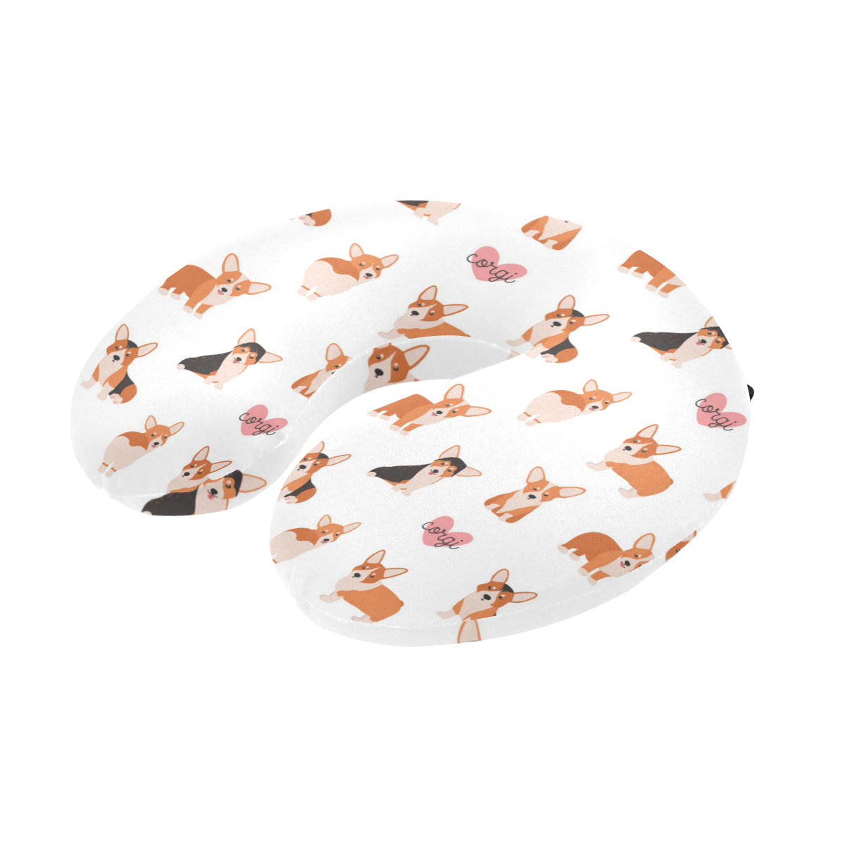 Cardigan Welsh Corgis Pattern Print Design 02 U-Shaped Travel Neck Pillow
