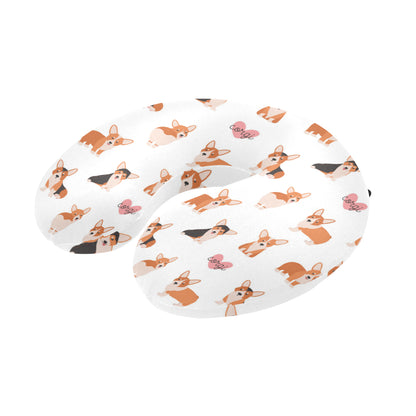 Cardigan Welsh Corgis Pattern Print Design 02 U-Shaped Travel Neck Pillow