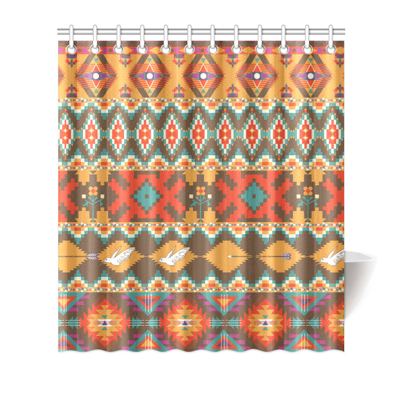 Native Pattern Print Design A01 Shower Curtain