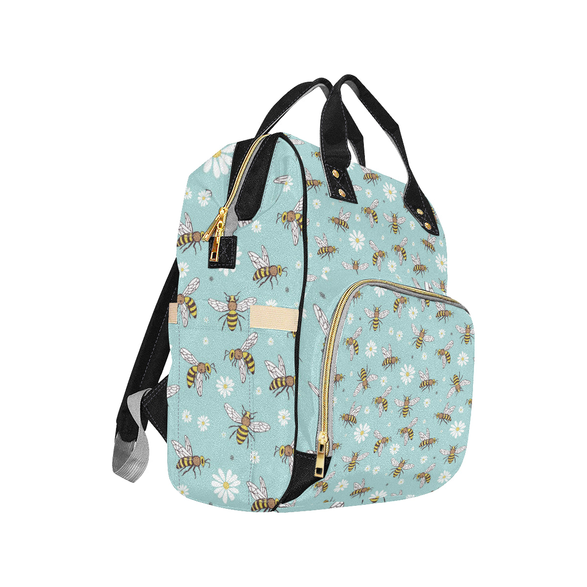 Bee Pattern Print Design BEE010 Diaper Bag Backpack