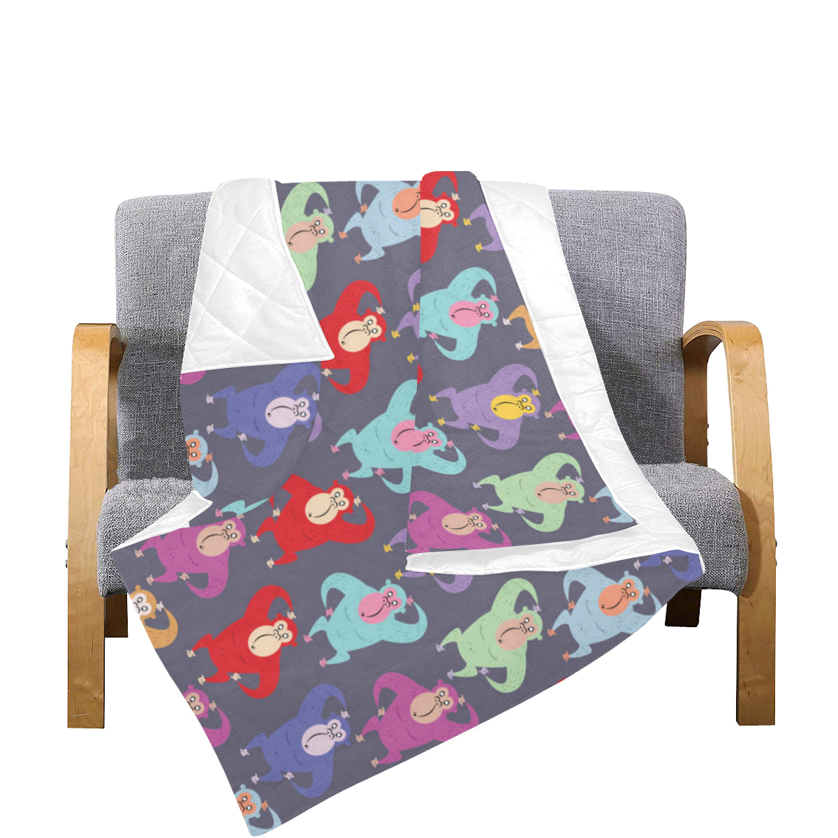 Chimpanzee Pattern Print Design 03 Premium Quilt