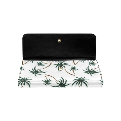 Palm Tree Pattern Print Design PT07 Women's Trifold Wallet