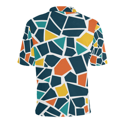 Mosaic Pattern Print Design 02 Men Polo Shirt